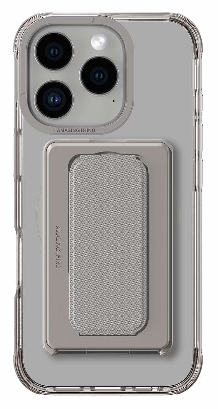 AmazingThing Omni Case for iPhone 16 Pro Max / Support MagSafe / With Grip & Stand / Grey