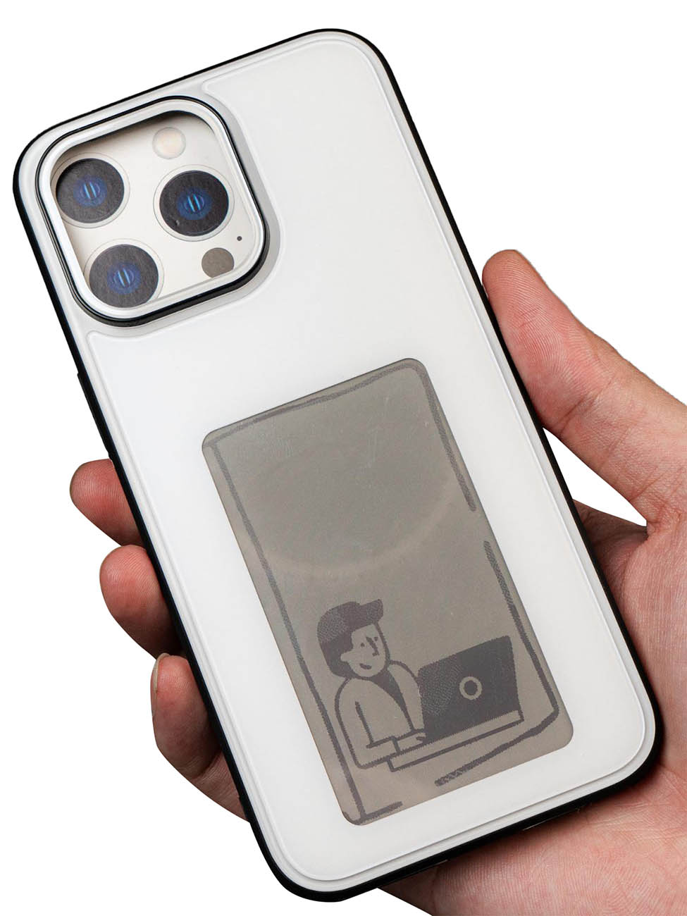 NFC Digital Ink Printing Case for iPhone 15 Pro / Mobile Control / White