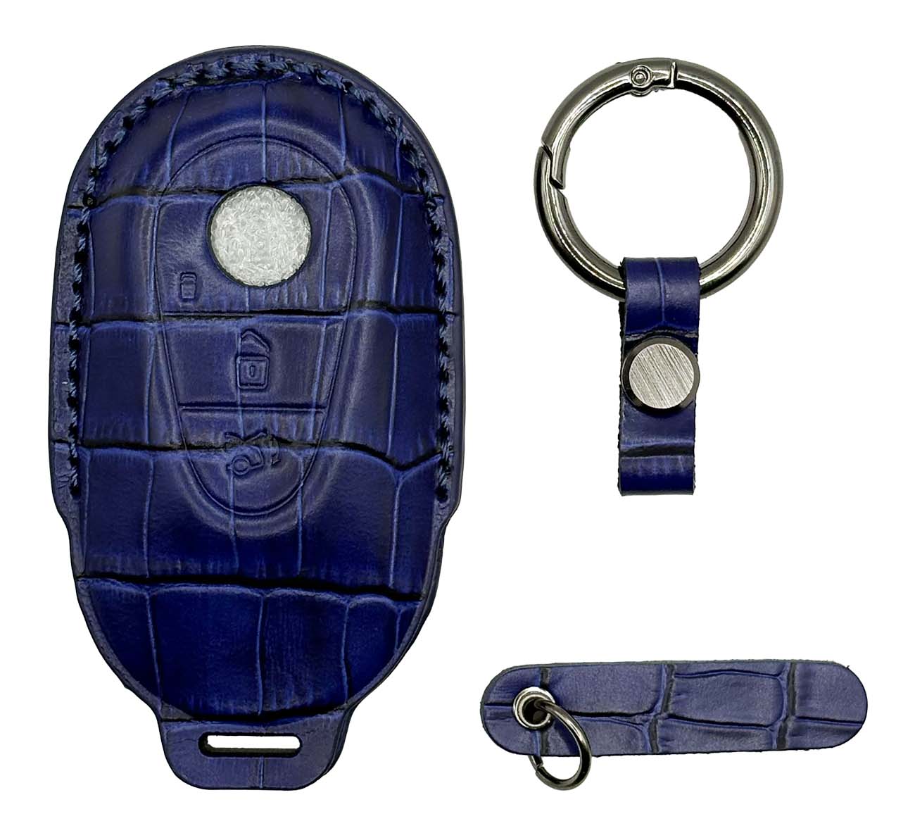 Clava Mercedes 2 Car Key Fob / Premium Leather / Navy Blue