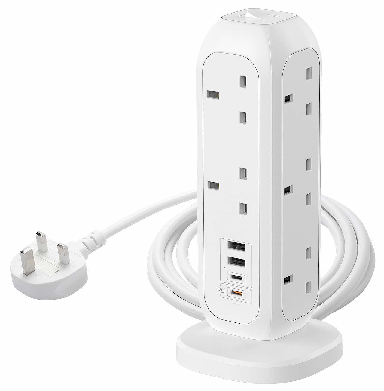 Moxedo Power Strip / 11 AC + 2 Type-C + 2 USB Ports / 3250W Power