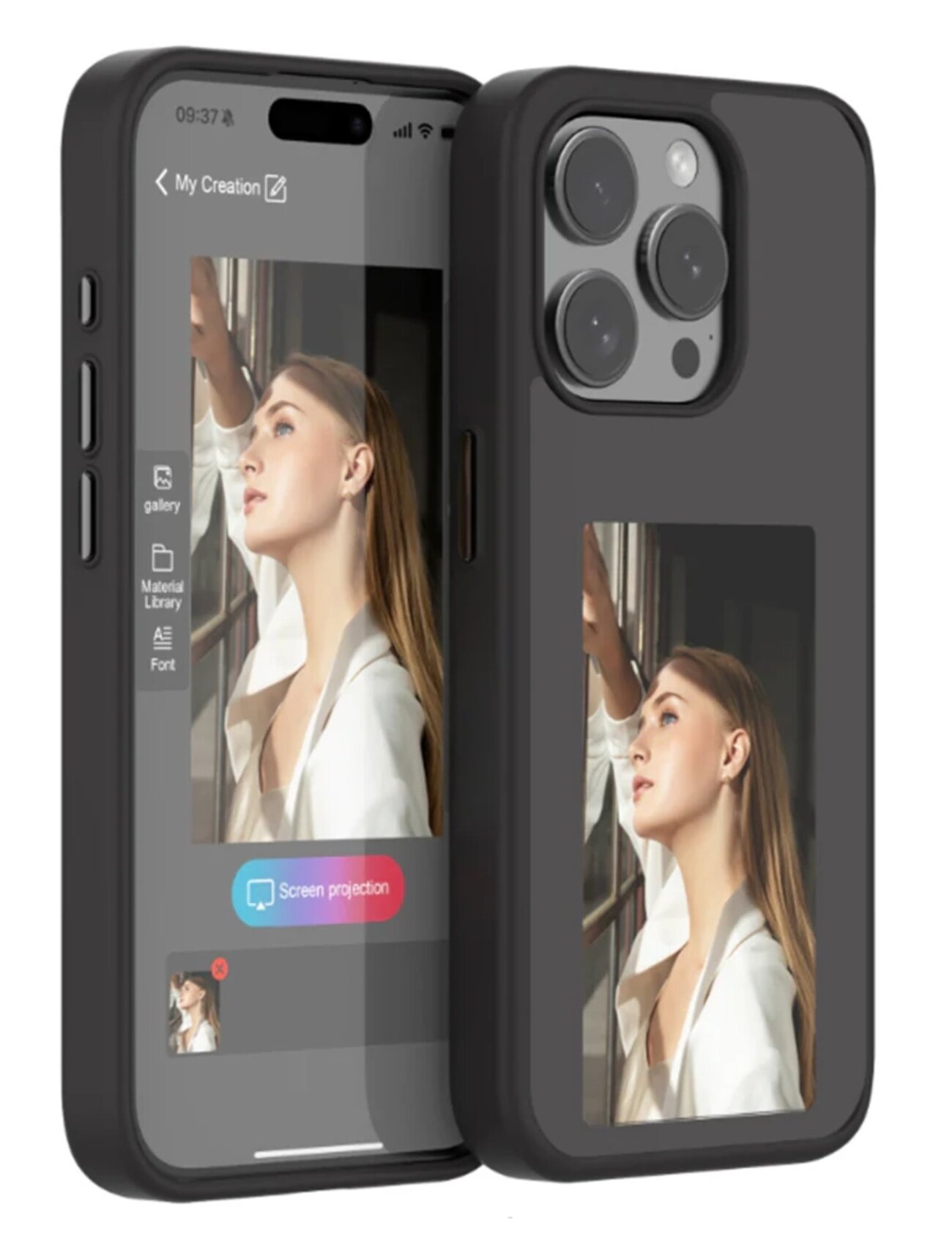 NFC Digital Printing Case for iPhone 15 Pro / Mobile Control / Black