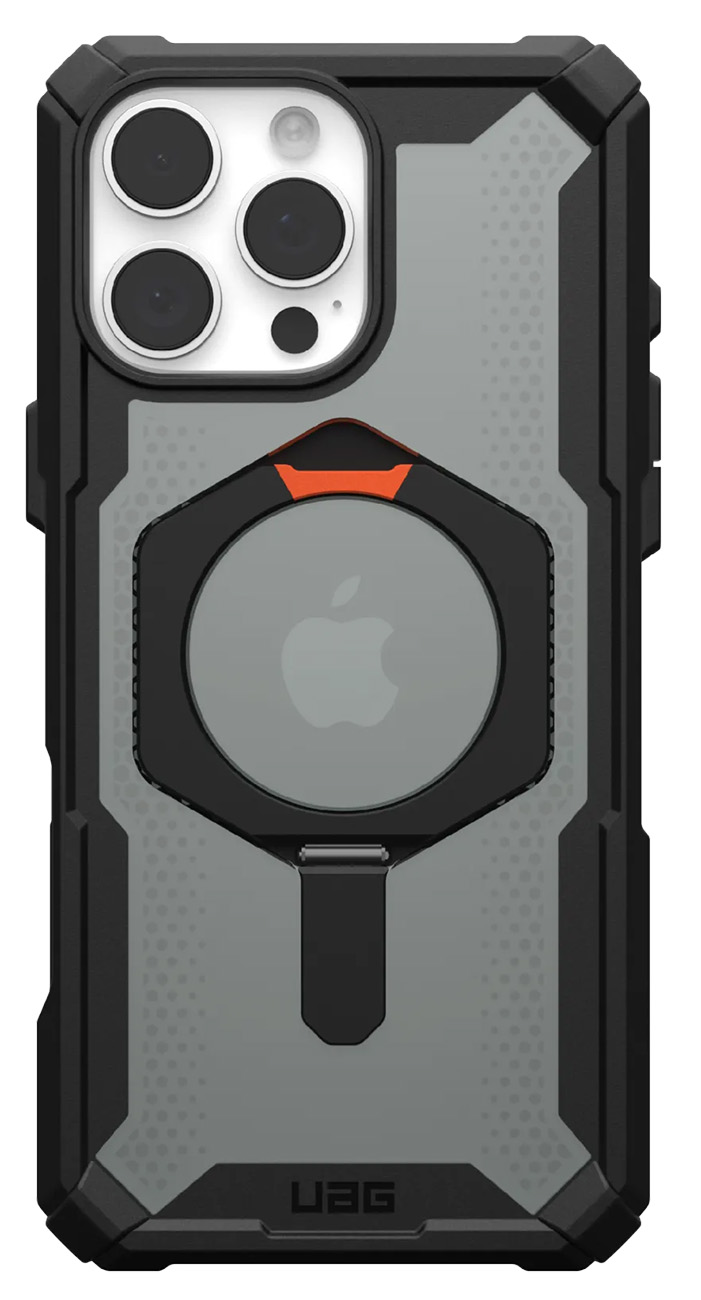 UAG Plasma XTE Case for iPhone 16 Pro Max / MagSafe / Built-in Stand + Grip / Black & Orange