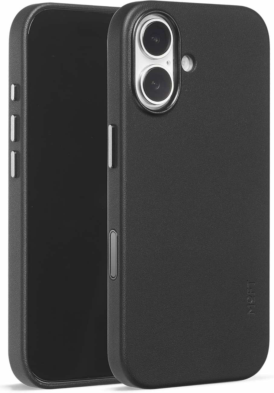 Moft Case for iPhone 17 / Drop Resistant / Supports MagSafe / Vegan Leather / Jet Black