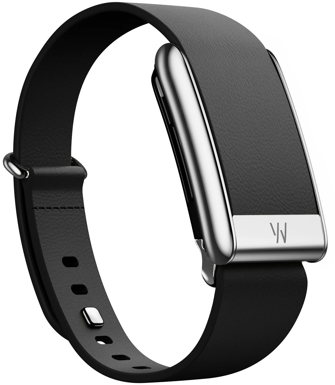 Whoop 5 LeatherLuxe Straight Band Strap / Small Size / Black with Titanium Frame