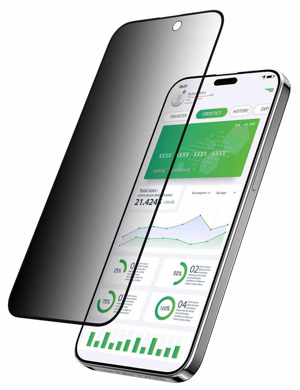 SwitchEasy Screen Protector for iPhone 16 / Privacy Glass / High Hardness