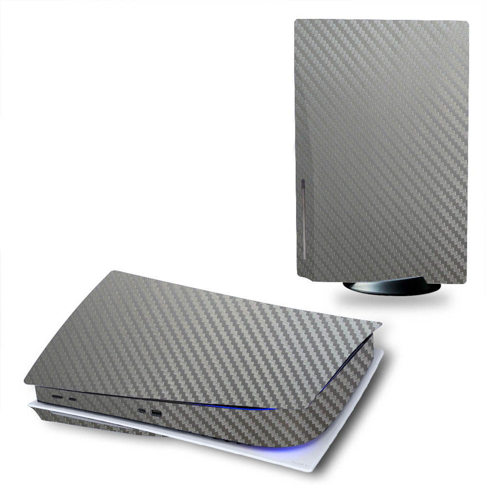 Playstation 5 / PS5 Vinyl Skin / Silver Carbon Fiber / Installation included