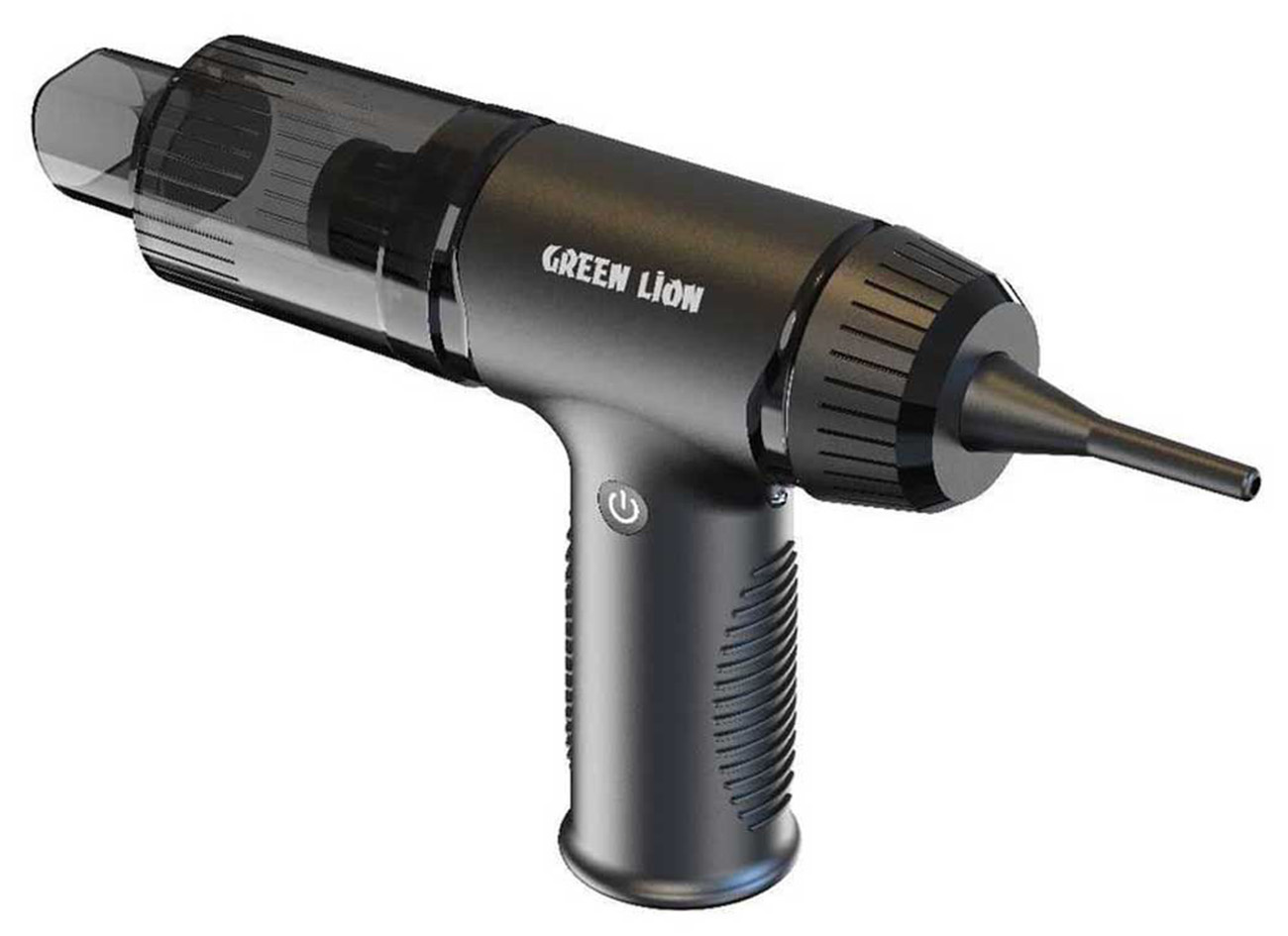 Green Portable Vacuum & Duster / 42,000 RPM / Battery Operated