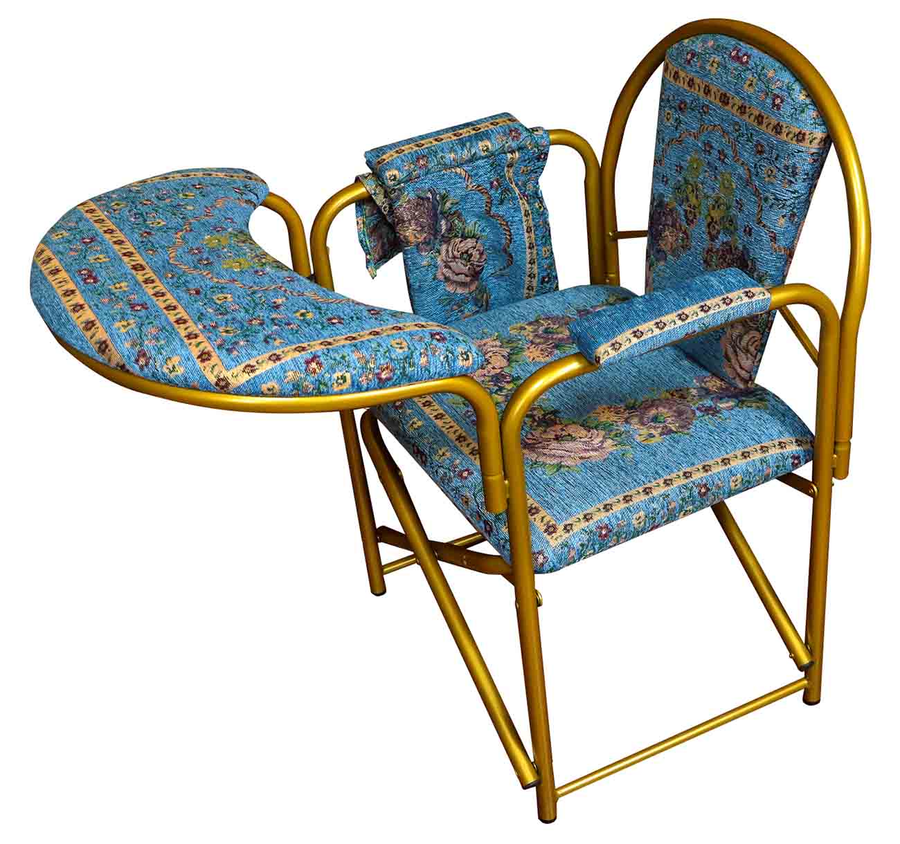 Sundus Prayer Chair / Built-in Pockets / Special Base for Sujud / Ergonomic Design / Light Blue