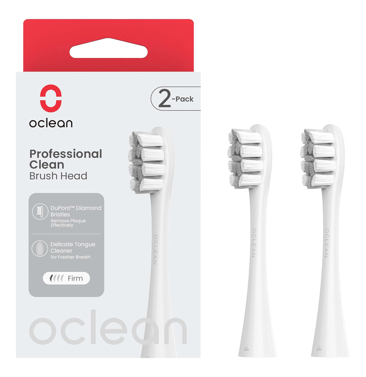 Replacement Brush Heads for Oclean Electric Toothbrush / Pack of 2 / Grey