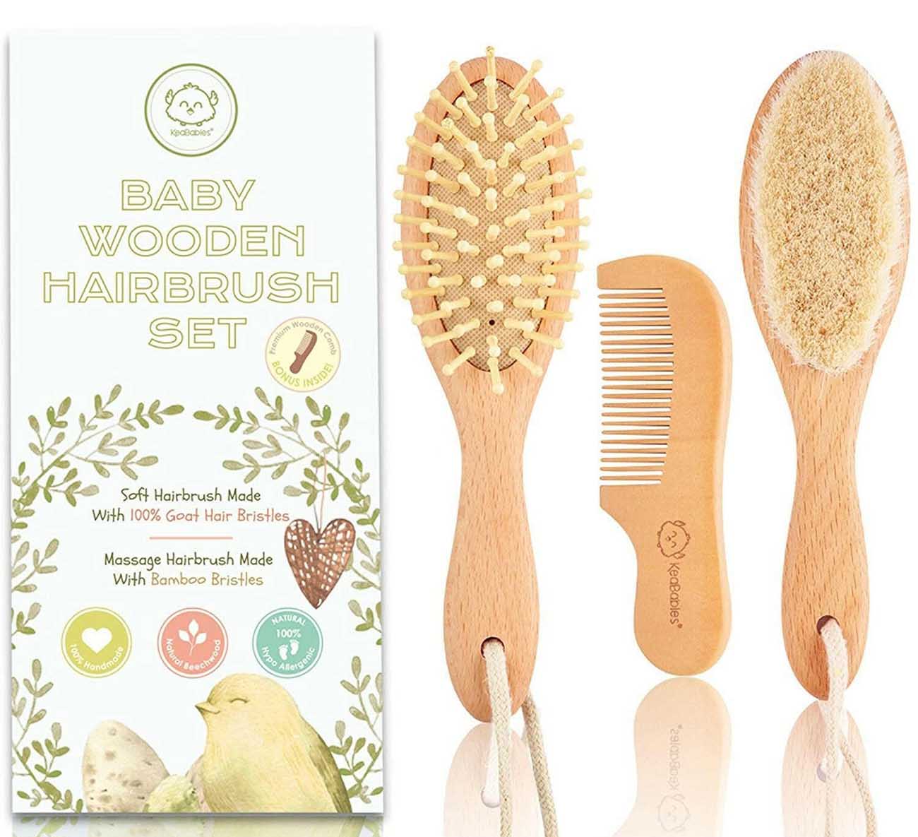 KeaBabies Hair Care Set for Kids / Wooden Design
