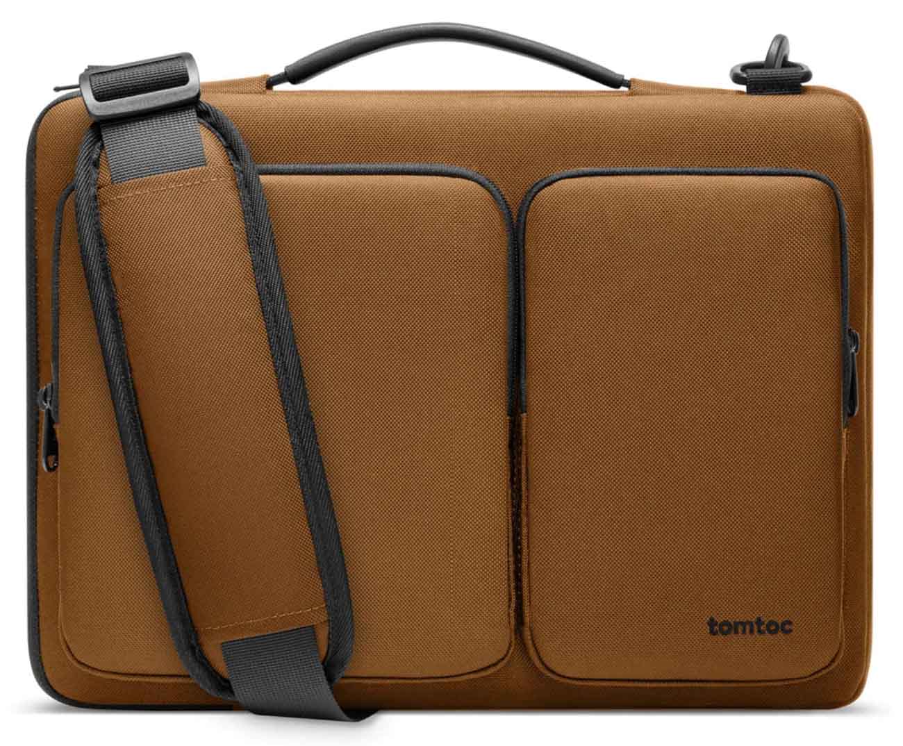 TomToc Laptop Bag / Supports MacBook Pro 14 inch & Surface 13.5 inch / Water Resistant / Brown