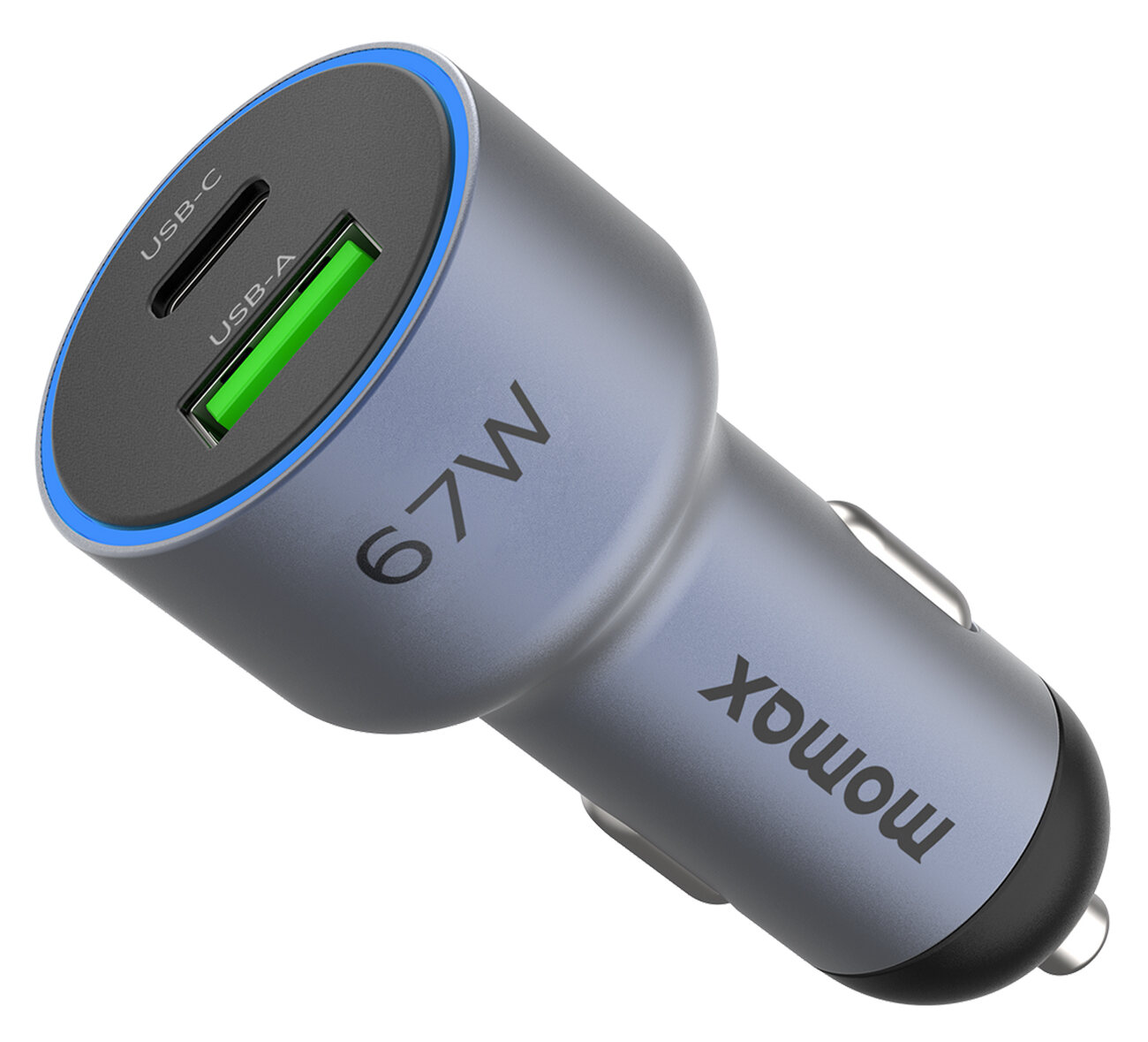 Momax MoVe Car Charger / Provides Type-C & USB Ports / 67W Power