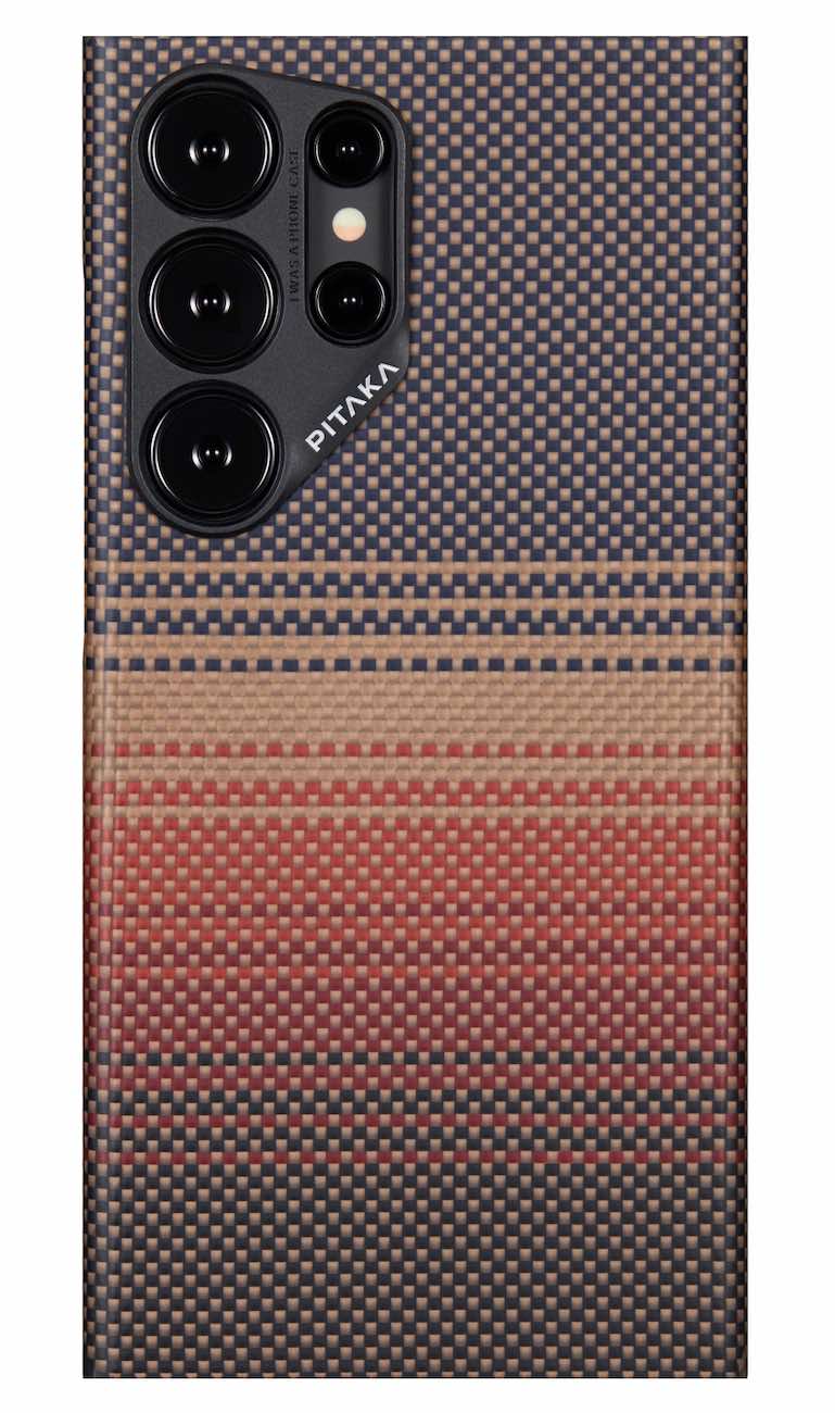 Pitaka MagEZ 4 Case for Galaxy S24 Ultra / Carbon Fiber / Slim & Lightweight / MagSafe / Sunset