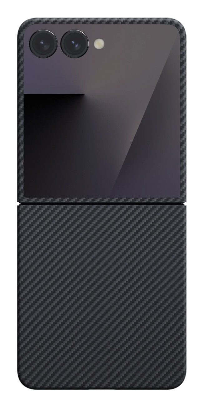 PITAKA Case for Samsung Galaxy Z Flip 7 / Supports MagSafe / Slim & Lightweight / Black & Grey