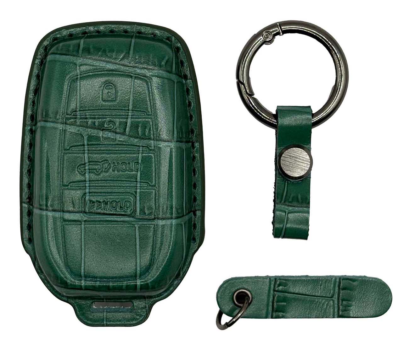 Clava Land Cruiser Car Key Fob for 2022–2025 Models / Premium Leather / Green