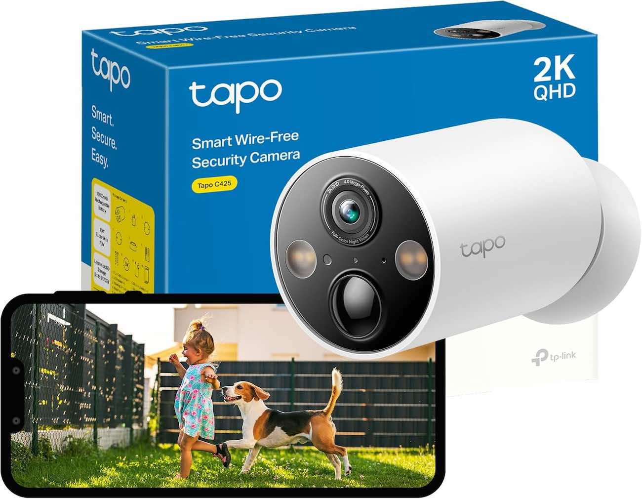 TP-Link Tapo C425 Camera / 2K Resolution / Outdoor Use / Motion Alerts / Battery Powered