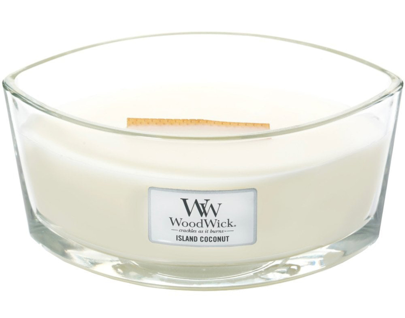 Woodwick scented candle / Island Coconut / Large