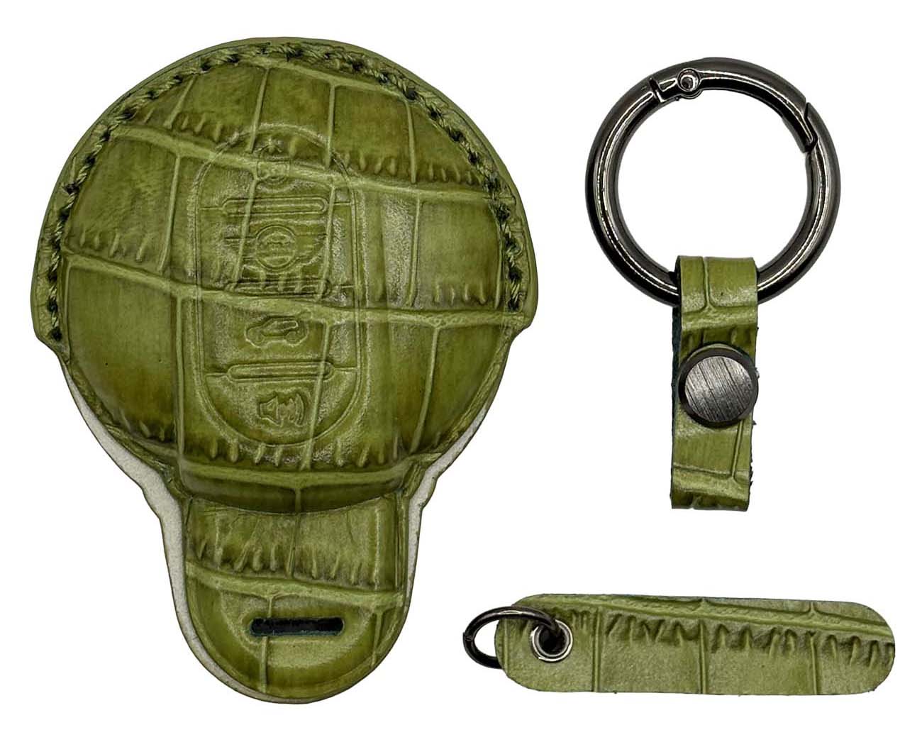 Clava Mini Cooper Car Key Fob / Premium Leather / Olive Green