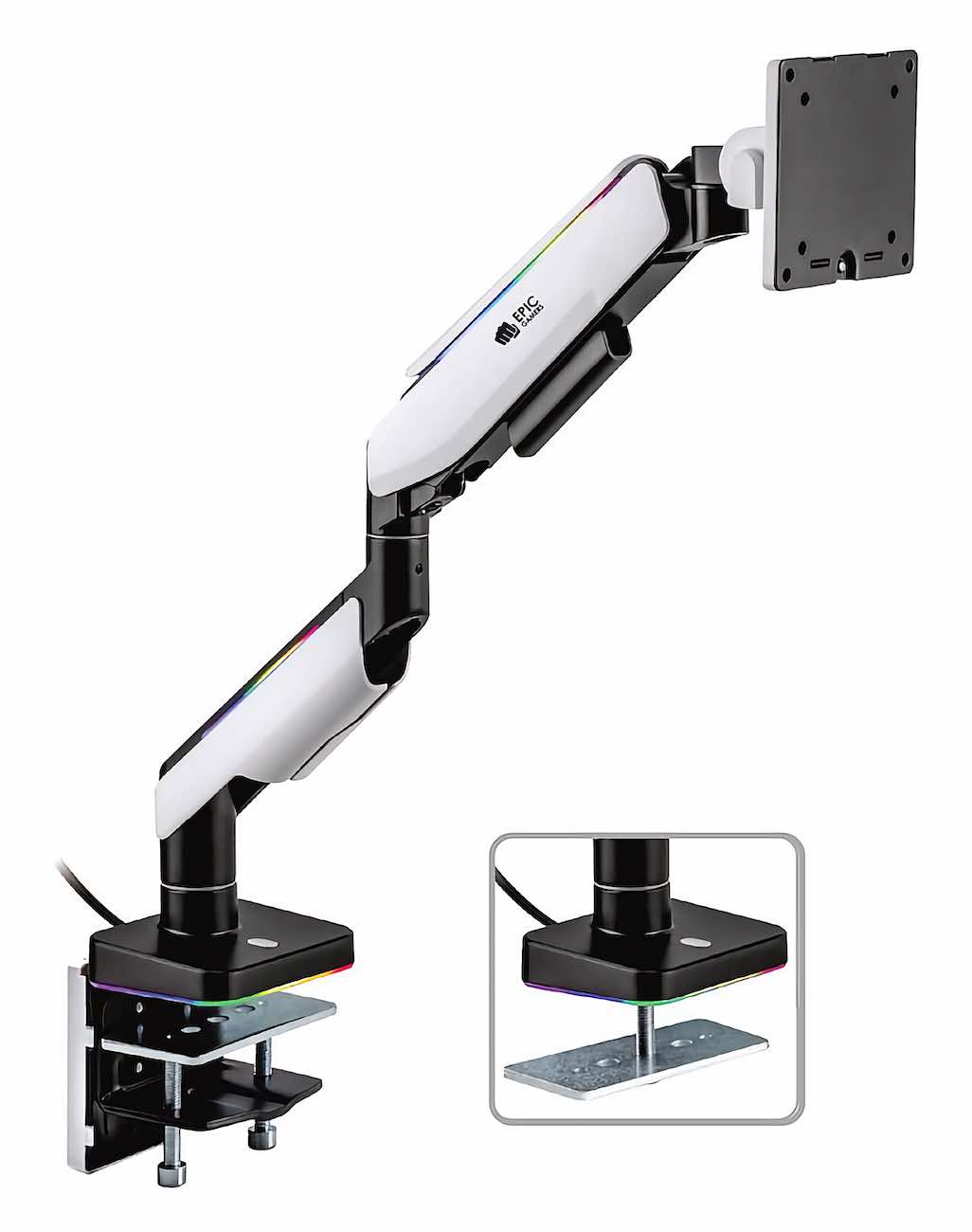 Flexible Screen Stand for Table Mounting / with RGB Lighting / White