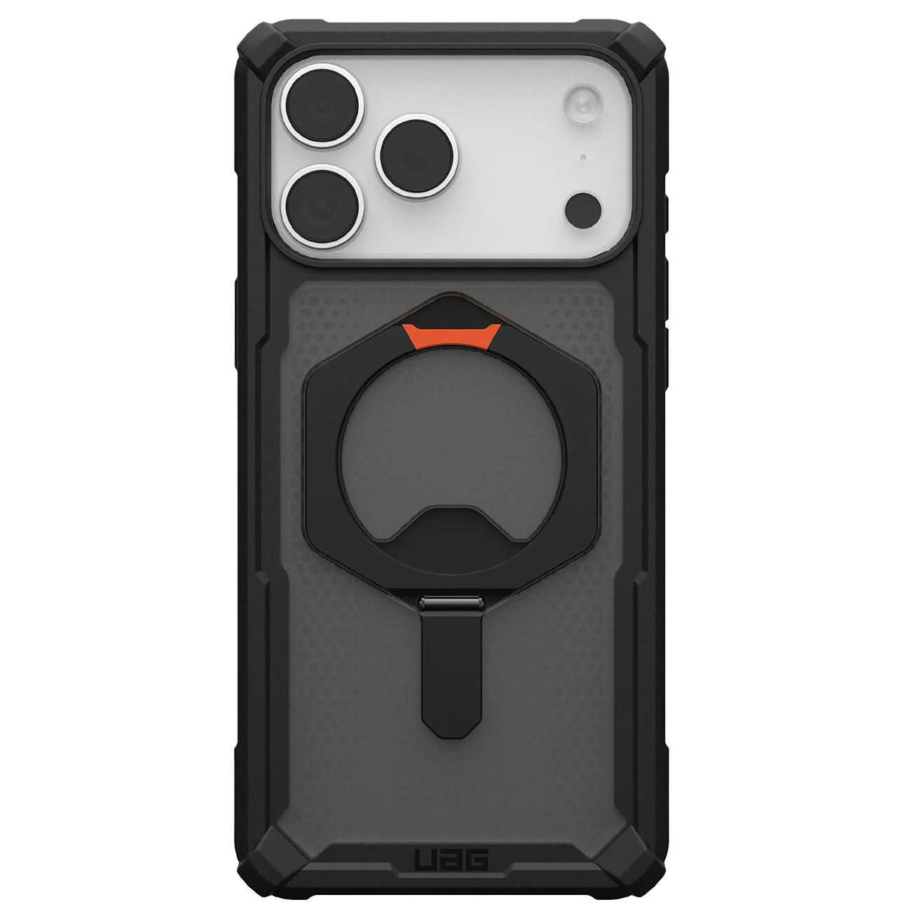 UAG Plasma XTE Case for iPhone 17 Pro Max / MagSafe / Built-in Stand + Grip / Black & Orange