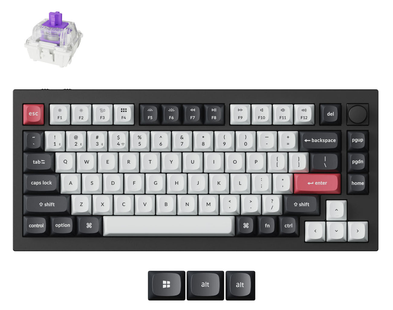 Keychron Q1 HE QMK Wireless Keyboard / Magnetic Switches / RGB Lighting / Arabic & English / Black