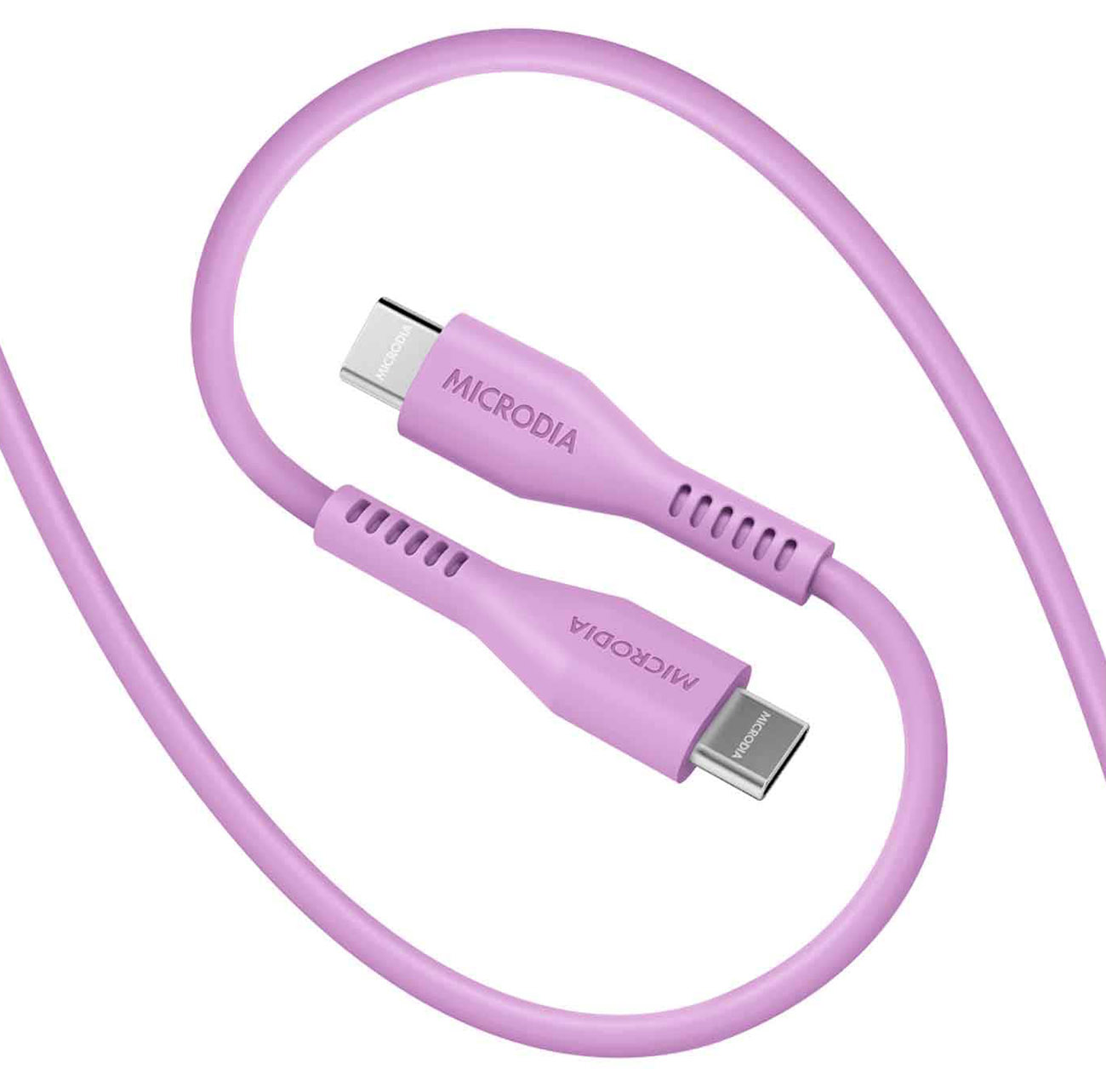 Microdia FruityWire Cable / Type-C to Type-C / 100W Power / 1.3 Meters Long / Purple
