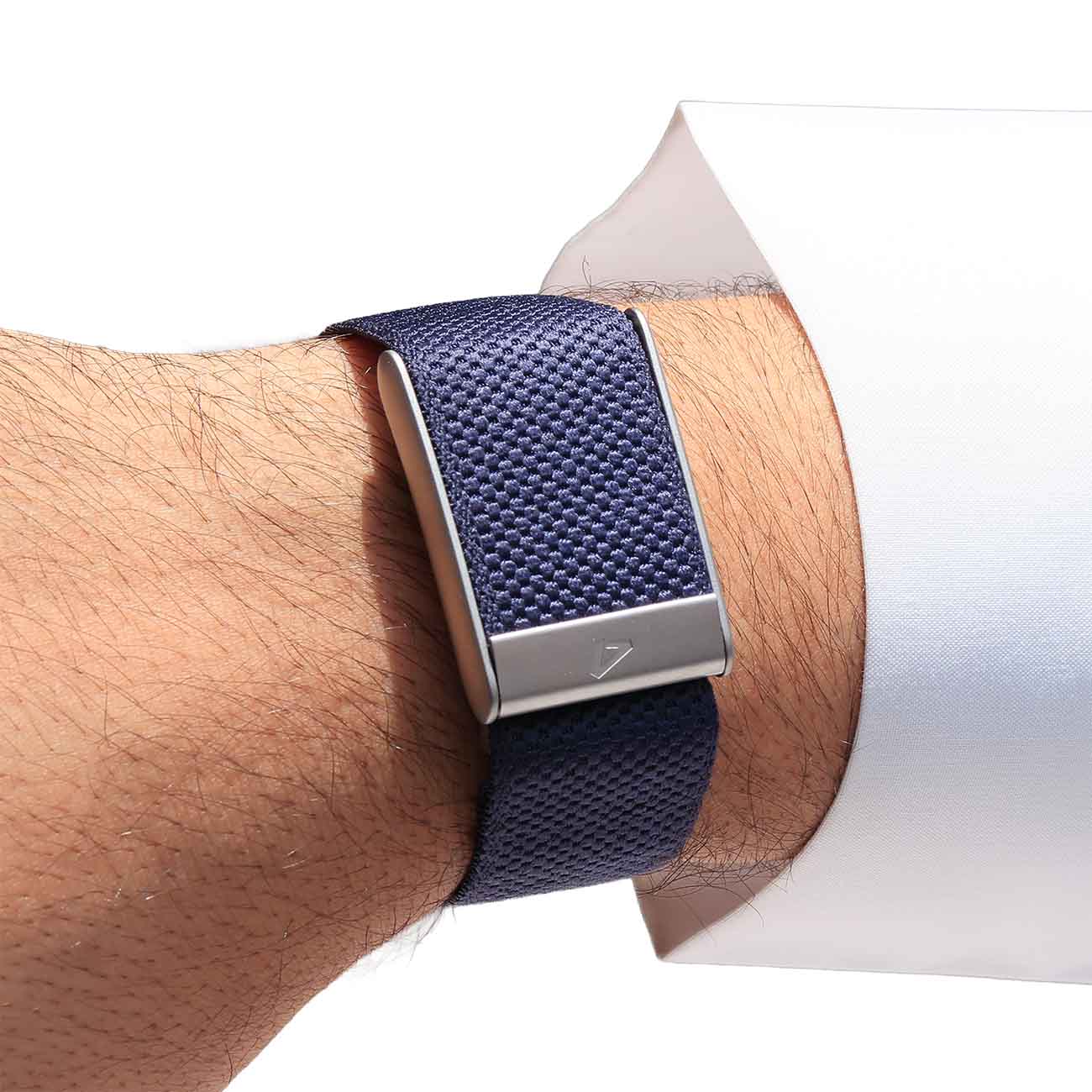 Dash Strap for Whoop 5 / Navy Blue with Matte Silver Frame