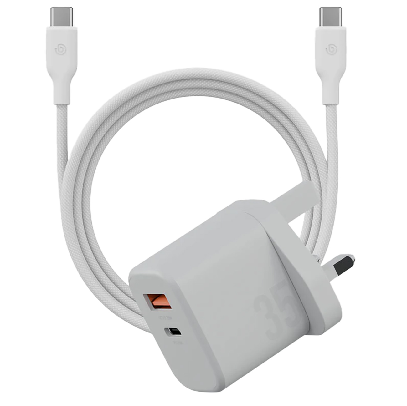 Bazic Velox Kit Charger / Type-C & USB Ports / 35W Power / With 60W Type-C Cable / White