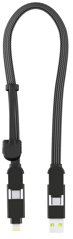 Rolling Square inCharge XL 6 in 1 Charging Cable / 30 Cm / 100W / Black