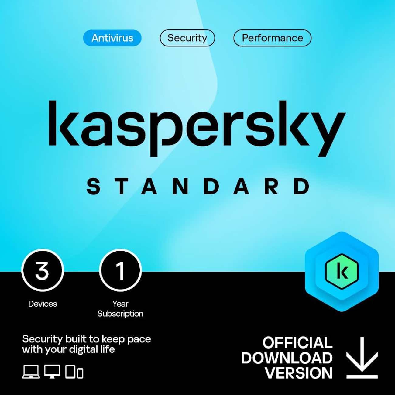 Kaspersky Standard Antivirus / 1-Year Subscription / 3 Devices / Windows + Mac / Digital Code