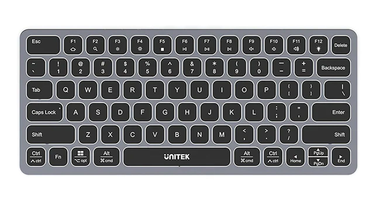 Unitek Wired Keyboard / English Letters / Supports Windows & Apple / With 9 Built-in Ports
