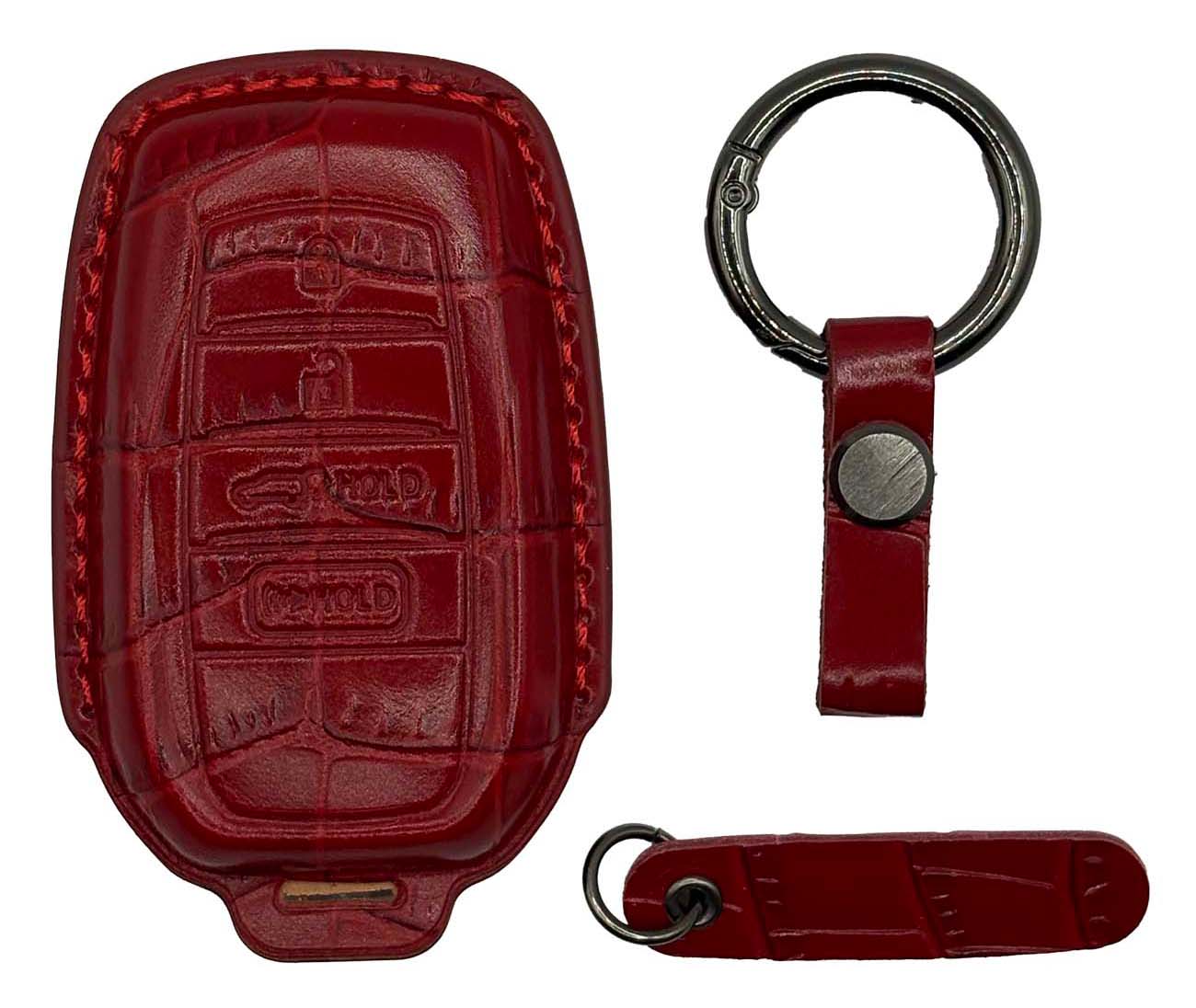 Clava Land Cruiser Car Key Fob for 2022–2025 Models / Premium Leather / Red