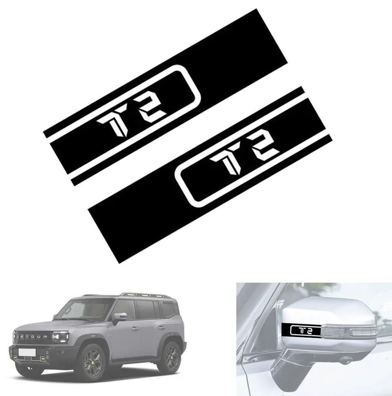 Side Mirror Stickers for Jetour T2 / Set of 2