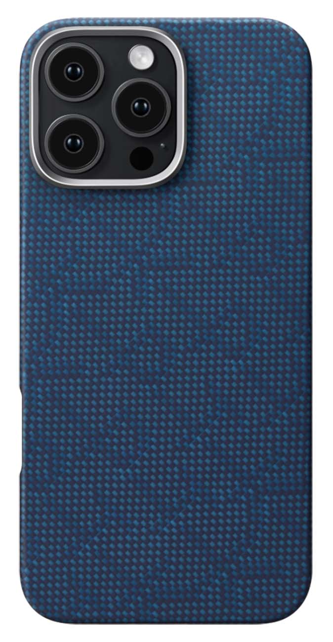 PITAKA Case for iPhone 16 Pro Max / Carbon Fiber / Support MagSafe / Slim & Lightweight / Navy Blue