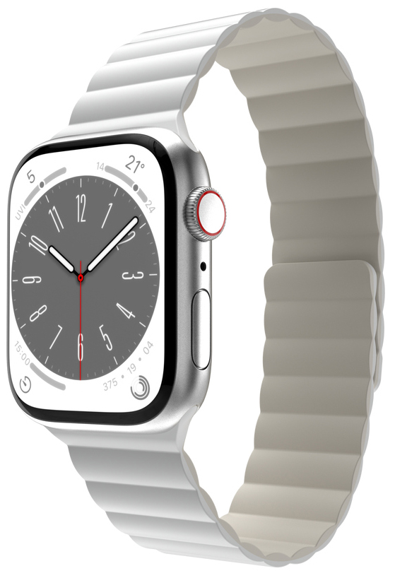 MagEasy Skin Magnetic Apple Watch Band / Sizes 44 / 45 / 49 / Silicone / Waterproof / White