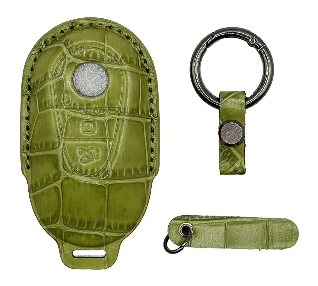 Clava Mercedes 2 Car Key Fob / Premium Leather / Olive Green
