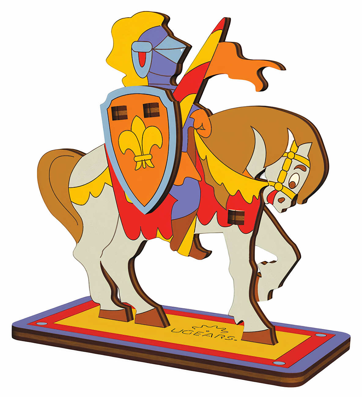 Ugears Coloring Model for Kids / Wooden Pieces / Beautiful 3D Design / Knight