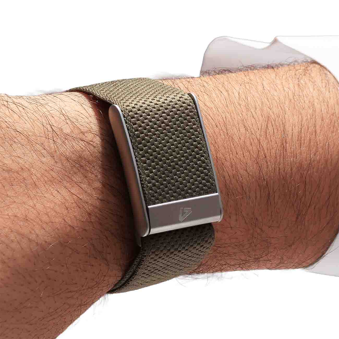 Dash Strap for Whoop 5 / Olive Green with Matte Silver Frame