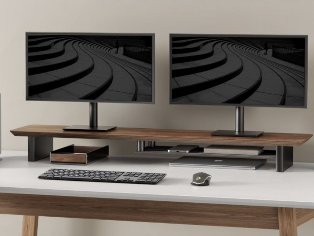 Upergo Computer Monitor Stand / Sturdy Wood