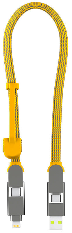 Rolling Square inCharge XL 6 in 1 Charging Cable / 30 Cm / 100W / Yellow