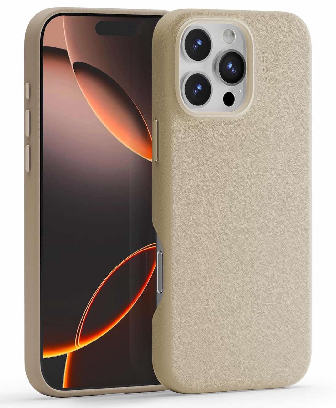 MOFT Snap Case for iPhone 16 Pro / Drop Protection / MagSafe / Vegan Leather / Earthen Beige
