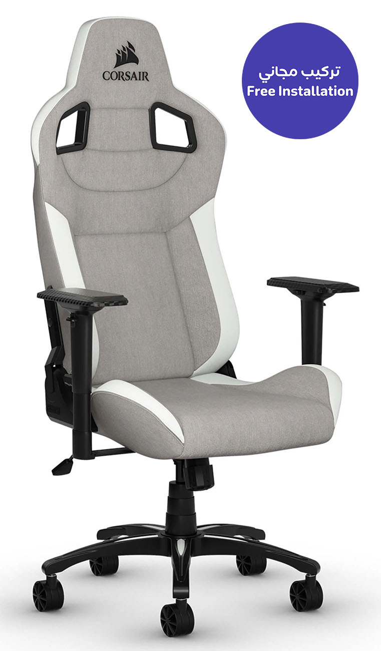 Corsair T3 Rush Gaming Chair / Gray & White