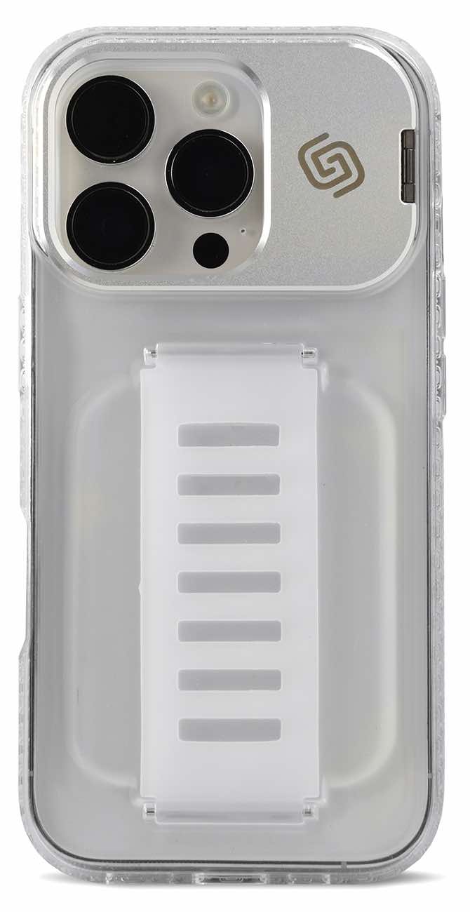 Grip2u Case for iPhone 16 Pro Max / Built-in Grip & Stand / Drop Resistant / Clear