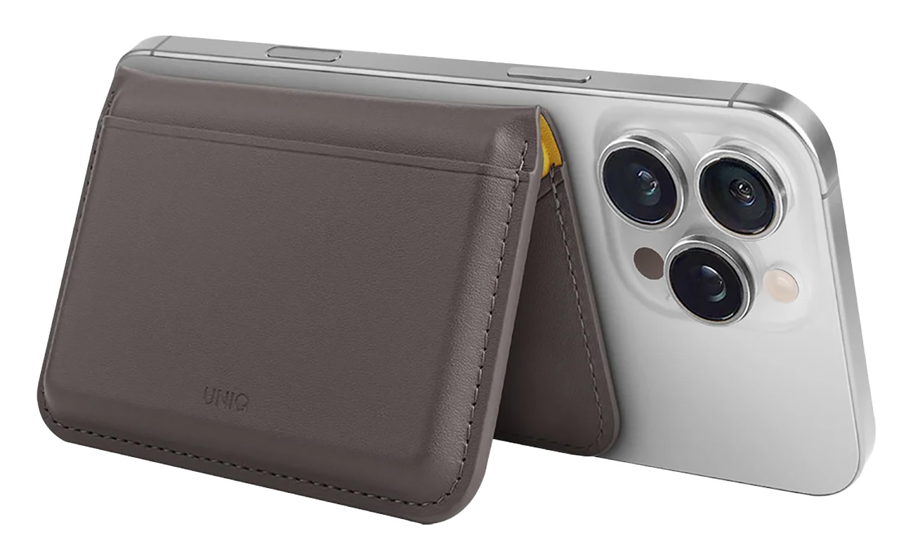 UNIQ Lyden DS Magnetic Phone Stand & Wallet / Supports MagSafe / Flint Grey