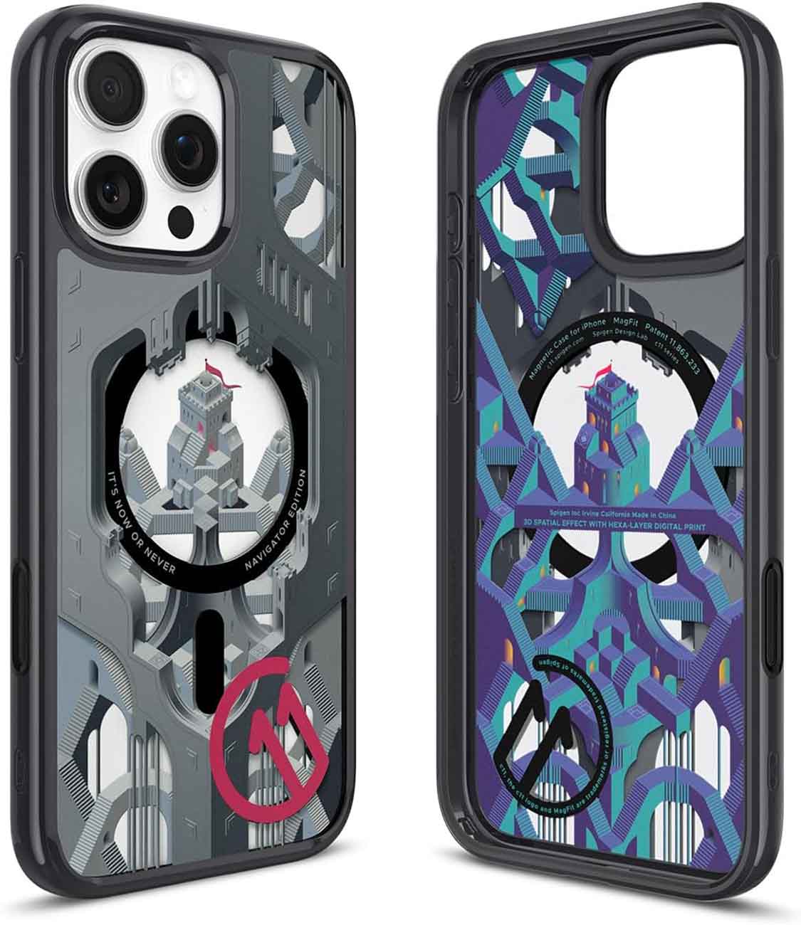 Spigen C11 Case for iPhone 16 Pro Max / Stylish 3D Design / Supports MagSafe / Navigator Design