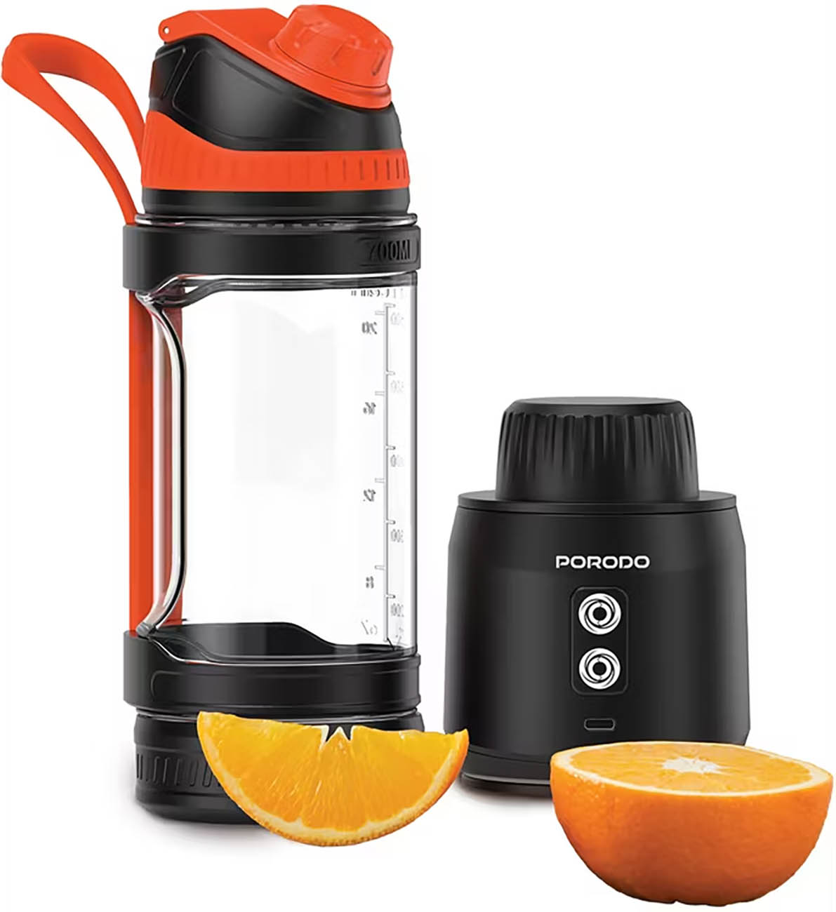 Porodo Fruit Juicer & Blender / 700ml Capacity / Portable / Battery Operated / Black