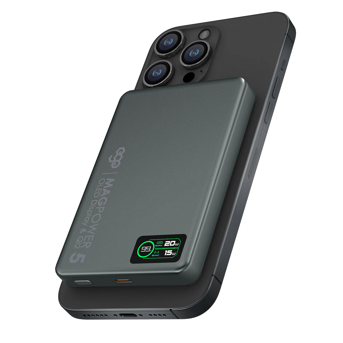 EGO MagPower 5th Gen Magnetic Power Bank / 10,000mAh Capacity / Supports MagSafe / Grey