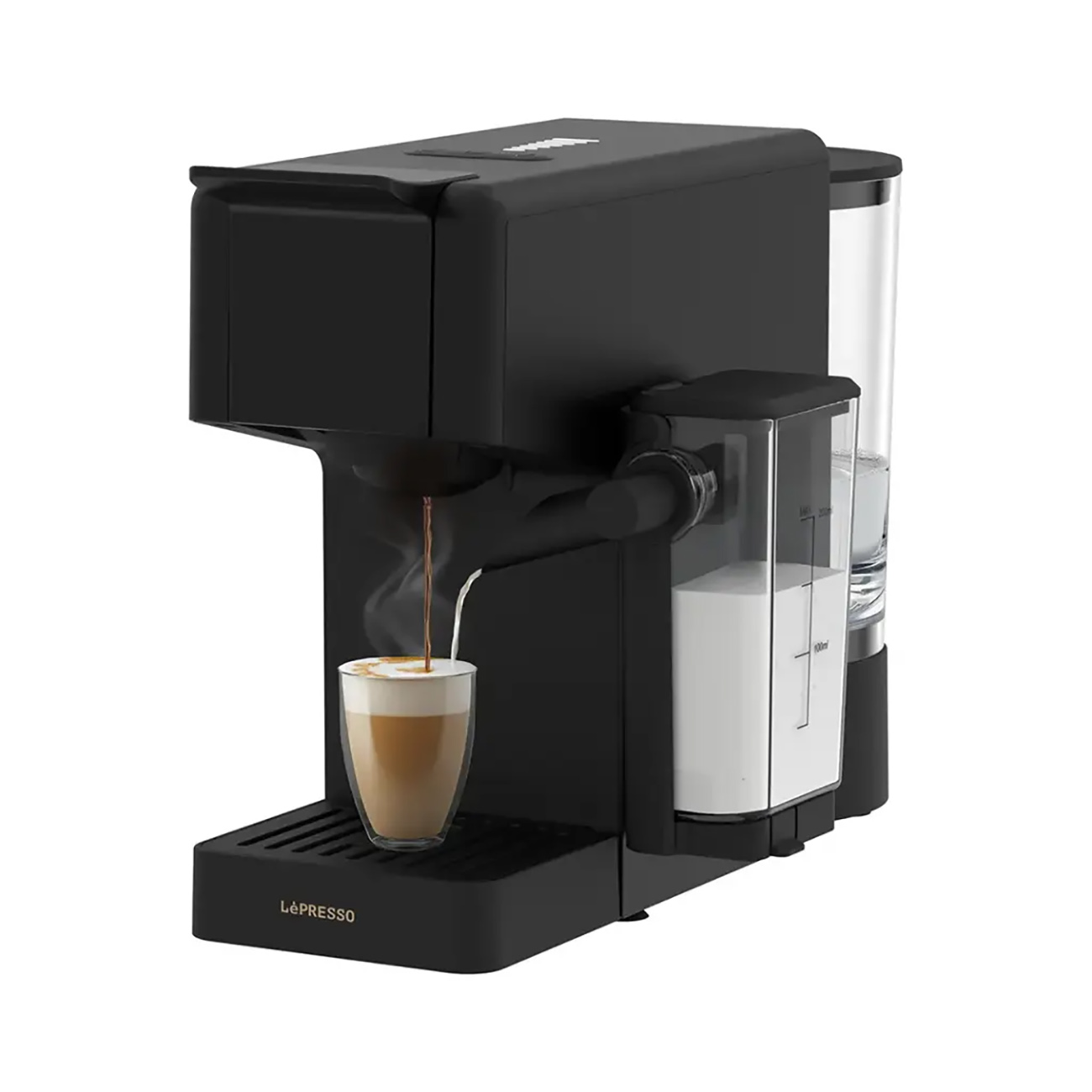 LePresso Crema Pro Coffee Machine / 850ml / With Steam Wand / Supports Capsules & Ground Coffee