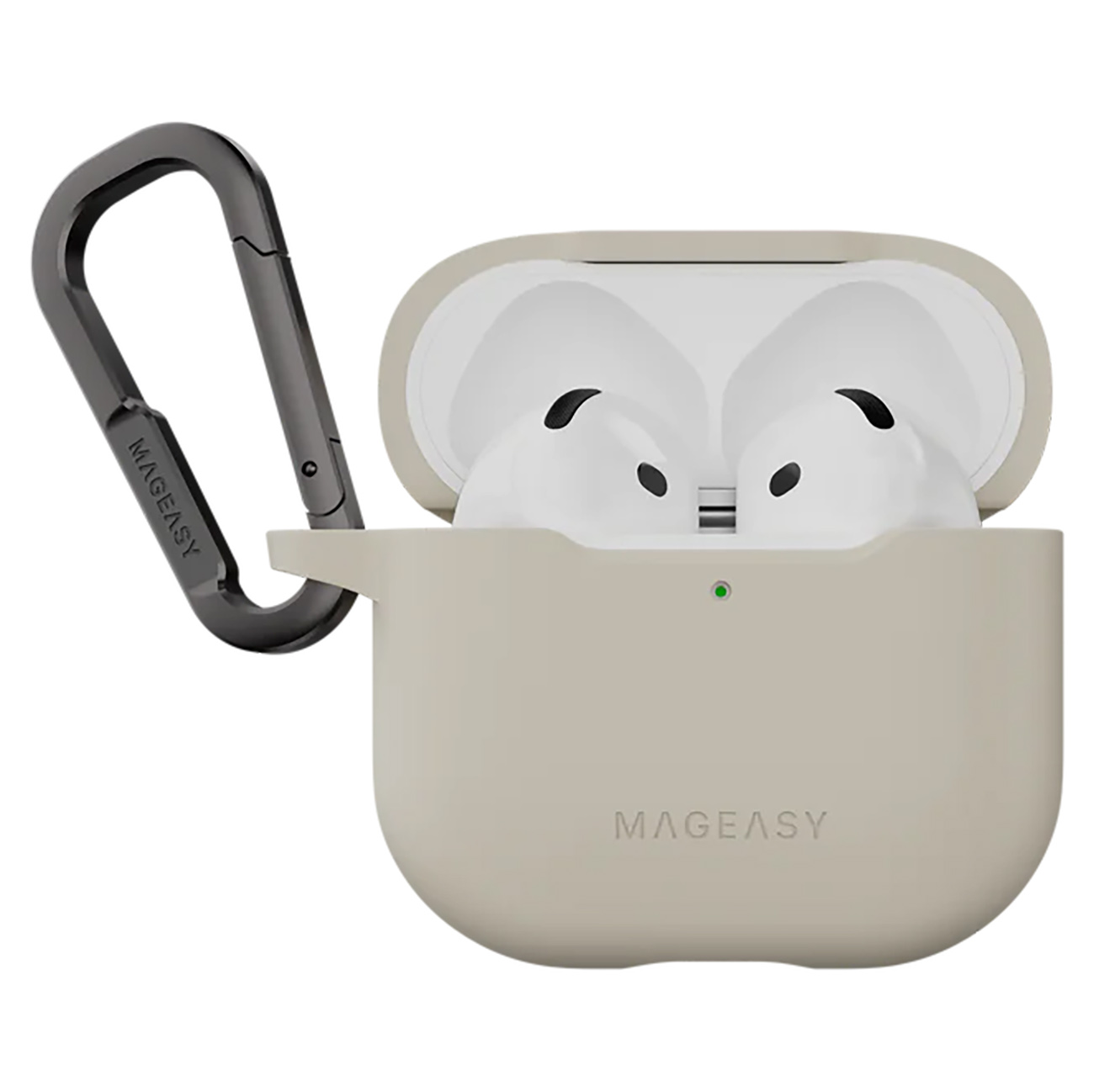 Mageasy Case for Apple AirPods 4 / Elegant Design / Drop Protection / Starlight White