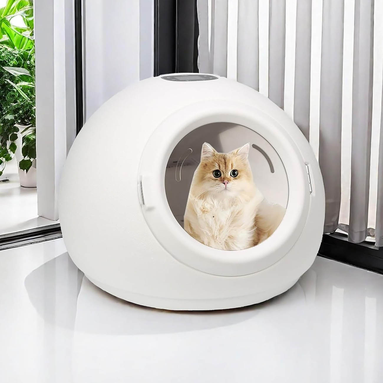 Pet Drying Device / Multiple Temperature Settings / Safe & Fast / White